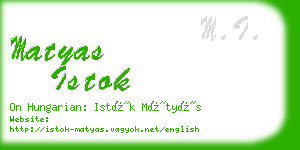 matyas istok business card